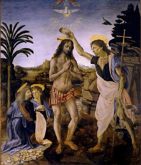 Andrea del Verrocchio Baptism of Christ oil painting image